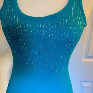 Tank top with beautiful crystal  design